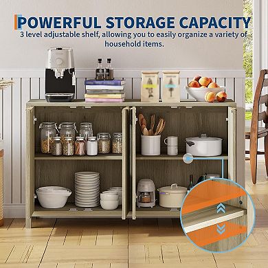 55" Fluted Sideboard Buffet Cabinet