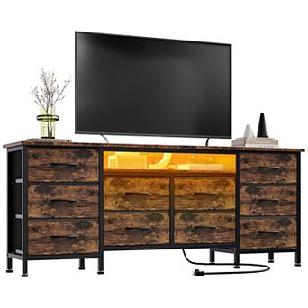 63 Inch TV Stand Dresser with 10 Drawers