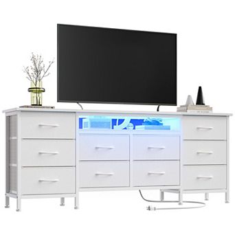 63 Inch TV Stand Dresser with 10 Drawers
