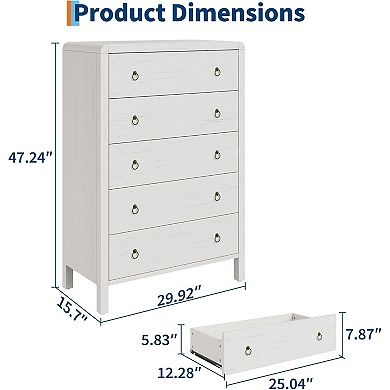 Modern Dresser with 5 Drawers