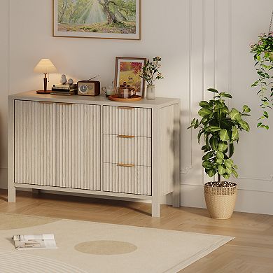 47 Inch Fluted Sideboard Buffet Cabinet