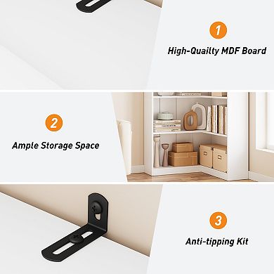 Full Back Panel Style Corner Bookcase