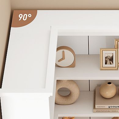 Full Back Panel Style Corner Bookcase