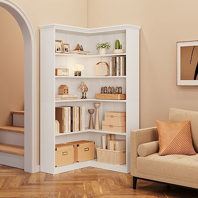 Full Back Panel Style Corner Bookcase