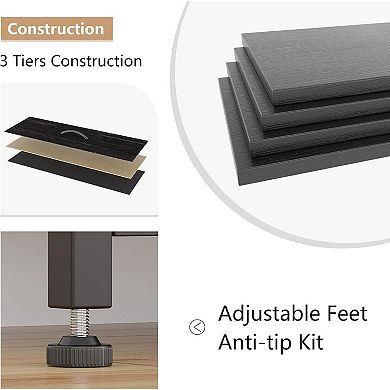 TV Console Table Entertainment Center with 10 Fabric Drawers