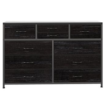 TV Console Table Entertainment Center with 10 Fabric Drawers