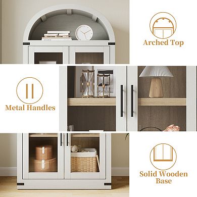 71" Tall Arched Display Cabinet