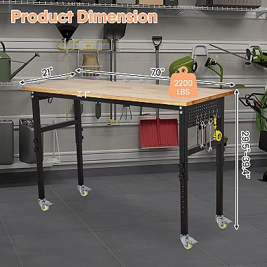 70-Inch Socket Scale Pegboard With Hooks And Adjustable Tool Table