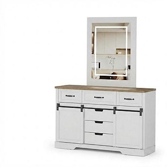6 Drawers Dresser with Mirror for Bedroom