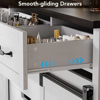 6 Drawers Dresser with Mirror for Bedroom