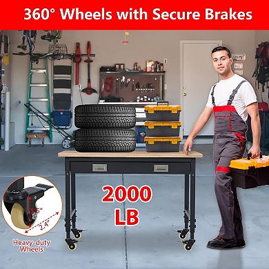 48"x24" Work Table for Garage With Drawer