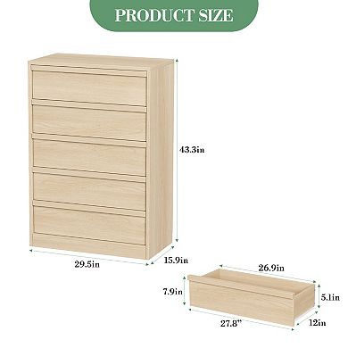 5 Drawer Dresser for Bedroom