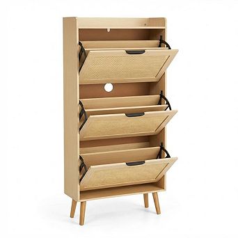 Space Saving Flip Top Shoe Cabinet With 3 Flip Doors