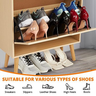 Space Saving Flip Top Shoe Cabinet With 3 Flip Doors