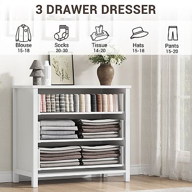 Chest of 3 Drawers 29 in Tall Dresser