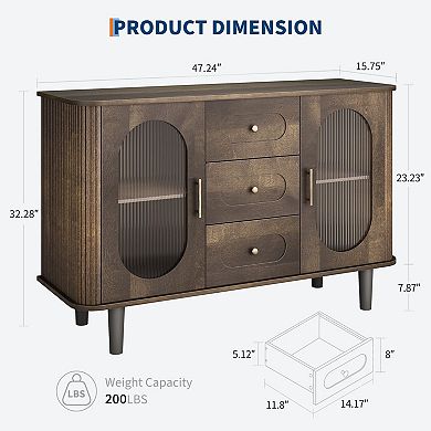 Corrugated Board Rounded Corner Sideboard