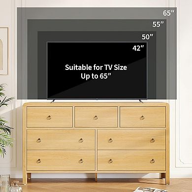 7 Drawer Wooden Dresser for Bedroom