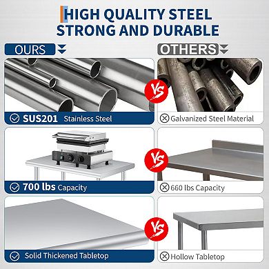 24x36 Inch Stainless Steel Prep Table