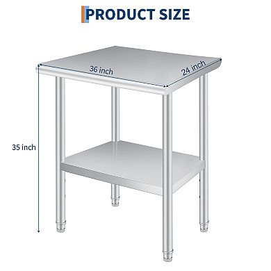24x36 Inch Stainless Steel Prep Table