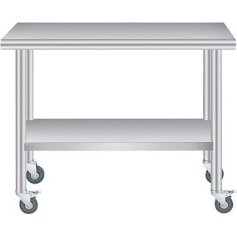 24x48 Inch Stainless Steel Outdoor Prep Table