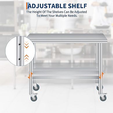 24x48 Inch Stainless Steel Outdoor Prep Table