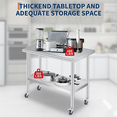 24x48 Inch Stainless Steel Outdoor Prep Table