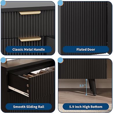 47" Fluted Sideboard Buffet Cabinet