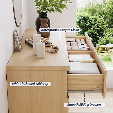 48 Inch Wide 6 Drawer Bedroom Dresser