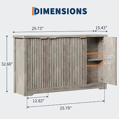 Large Fluted Buffet Cabinet
