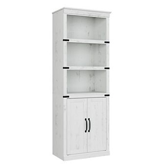 68.7" Tall Farmhouse 5 tier Bookshelf with Cabinet