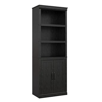 68.7" Tall Farmhouse 5 tier Bookshelf with Cabinet