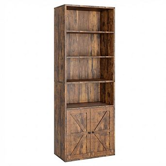 71.4" Tall Farmhouse Industrial 6 tier Bookcases