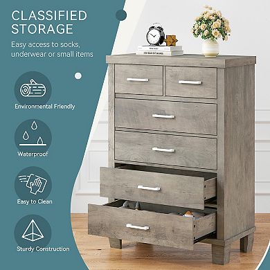 Dresser for Bedroom with 6 Drawers