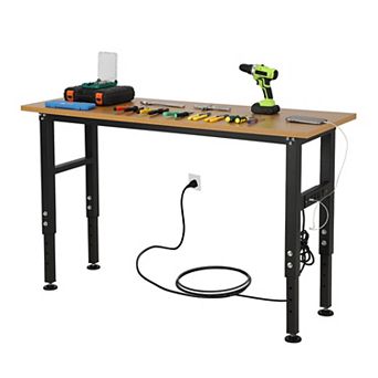 60" Adjustable Height Workbench with Power Outlet