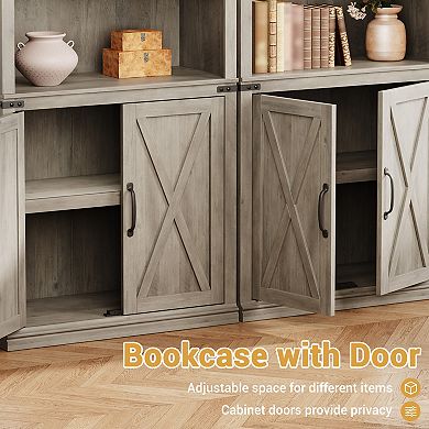 Farmhouse Bookcase with 2 Doors