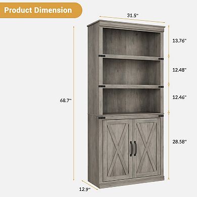 Farmhouse Bookcase with 2 Doors