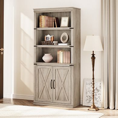 Farmhouse Bookcase with 2 Doors