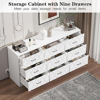9-Drawer Dresser for Bedroom