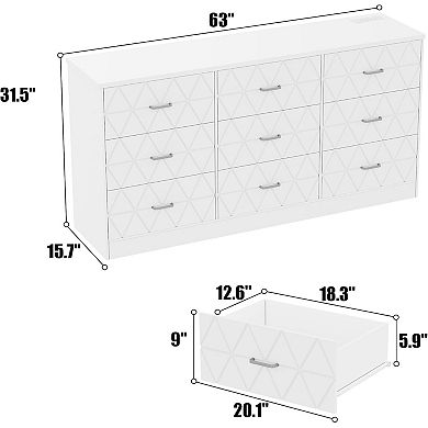 9-Drawer Dresser for Bedroom