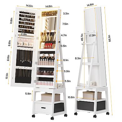 Mirror Jewelry Cabinet Armoire