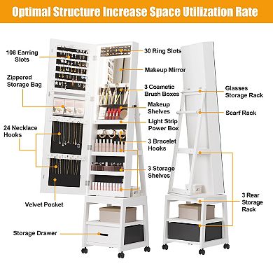 Mirror Jewelry Cabinet Armoire