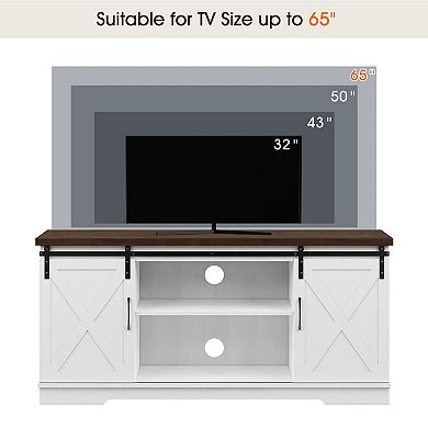 TV Console with Barn Doors