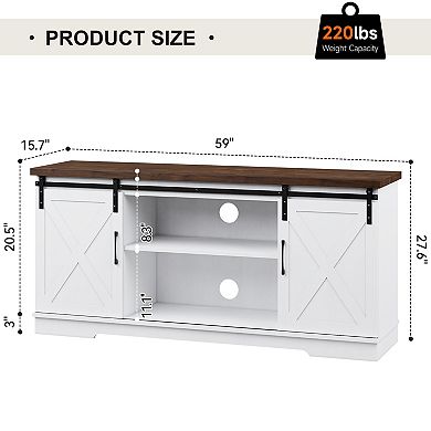 TV Console with Barn Doors