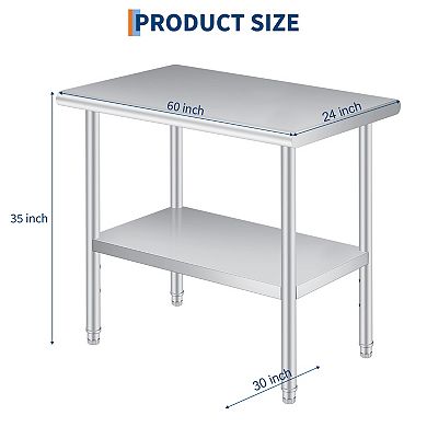 24x60 Inch Stainless Steel Prep Table