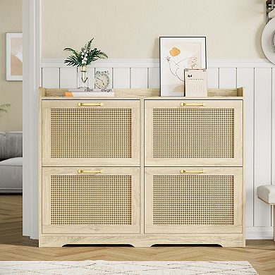 Shoe Cabinet with 4 Flip Drawers