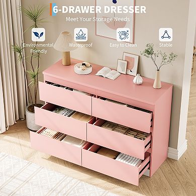 47 in MDF 6-Drawer Dresser