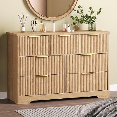 Modern Fluted Dresser for Bedroom with 7 Drawers