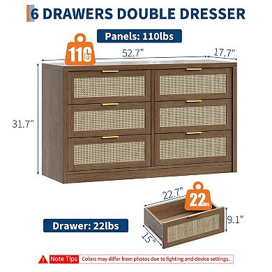 6 Drawer Dresser for Bedroom