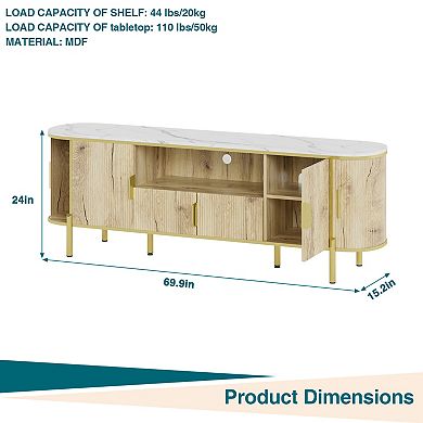 70" Luxury Fluted TV Stand