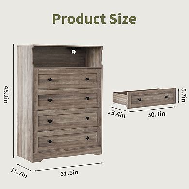 45.2" Tall 4-Drawer Dresser